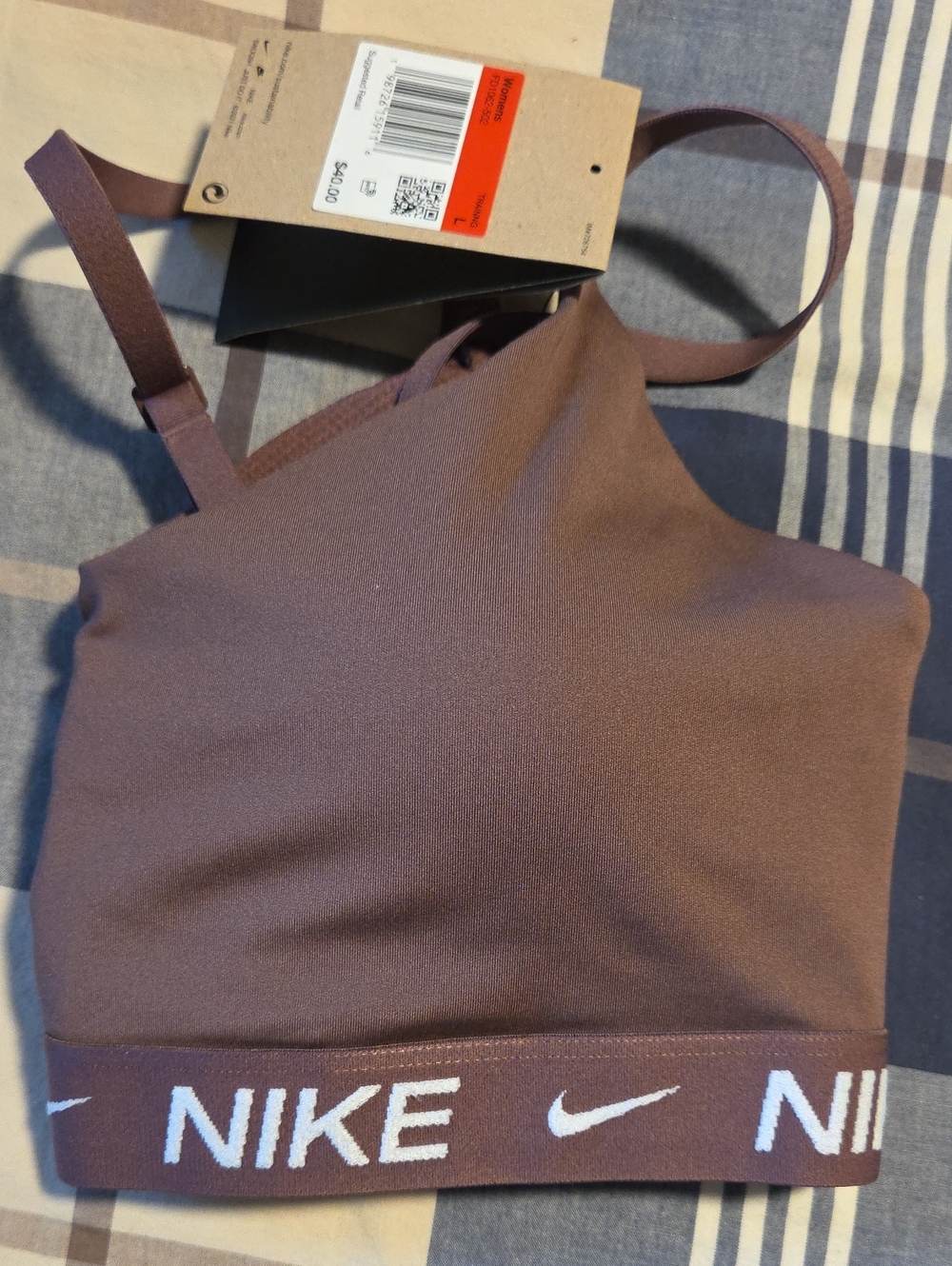 Nike Mauve Indy Branded Elastic Sports Bra - Picture 5 of 5
